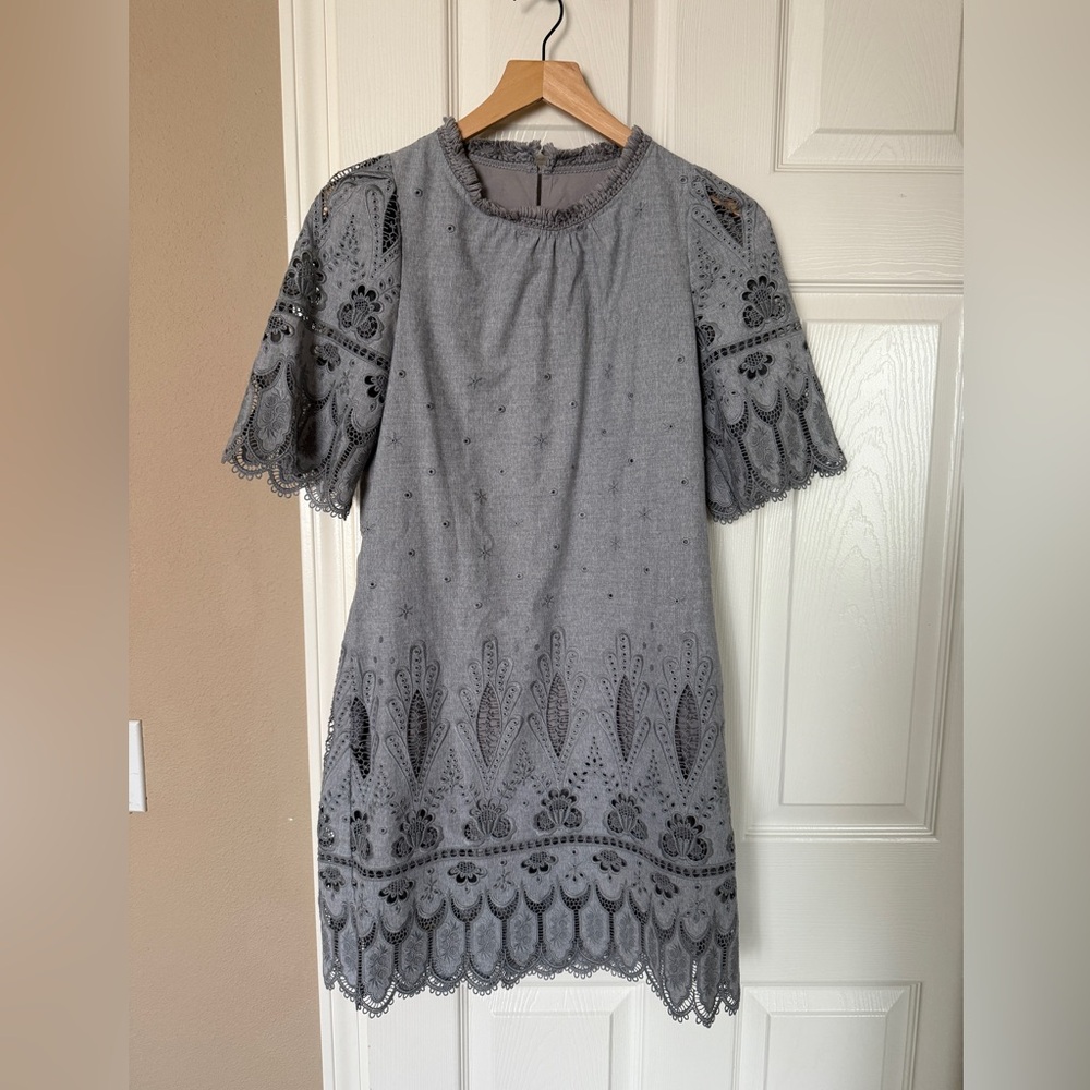 Cotton eyelet shift dress